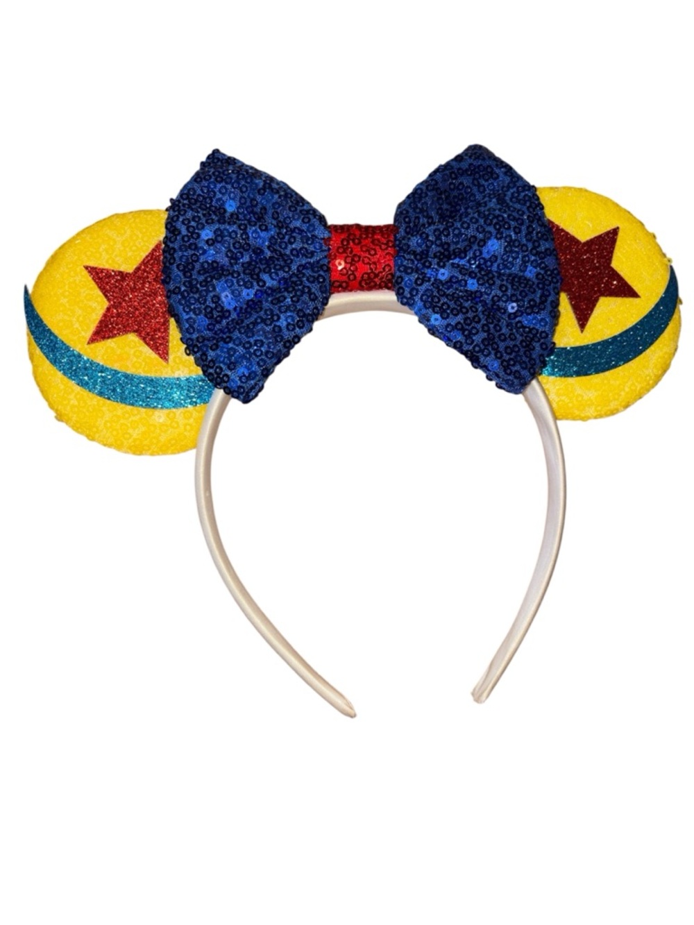 Toy Story inspired Sequin Star Headband Ears in Yellow and Blue